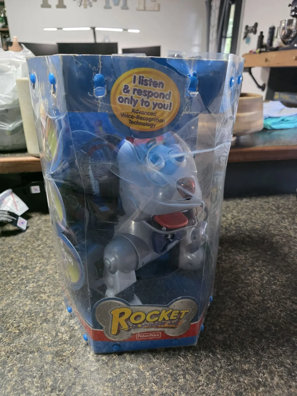 Fisher-Price Rocket Talking Robot Dog - Gray, Blue, Red